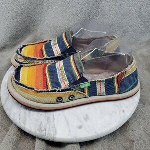 Sanuk Shoes Boys Size 5 Multicolor Textile Lil Donny Funk Slip On Loafer